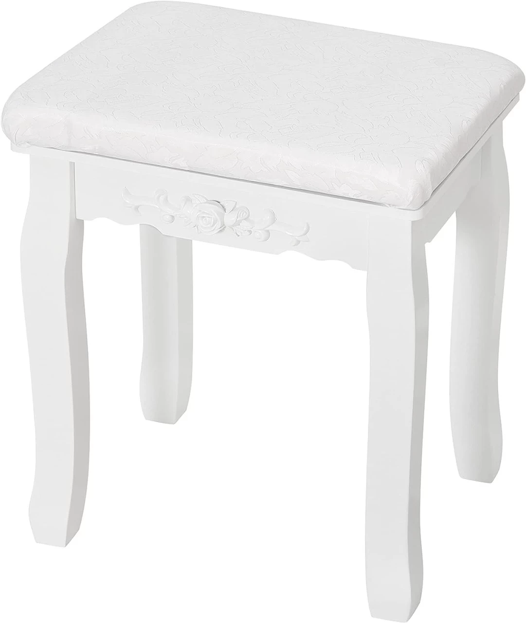 Schminktisch Mit Spiegel Und Hocker MDF Und Massives Kiefernholz Weiß 9 Schminktisch Mit Spiegel Und Hocker MDF Und Massives Kiefernholz Weiß – Bild 9