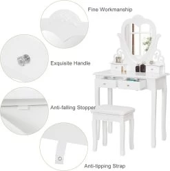 Schminktisch Mit Spiegel Und Hocker MDF Und Massives Kiefernholz Weiß 14 Schminktisch Mit Spiegel Und Hocker MDF Und Massives Kiefernholz Weiß -Möbel Store Schminktisch mit Spiegel und Hocker MDF und massives Kiefernholz MB6025cm Weiss4 1280x1280