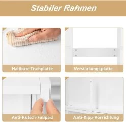 Schminktisch Mit Großem Spiegel, LED-Beleuchtung, Weiß, 110x140,5x39,5 Cm -Möbel Store Schminktisch mit grossem Spiegel LED Beleuchtung 110x140 5x39 5 cm W0ETT0020 Weiss7 1280x1280