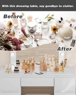 Schminktisch Mit Großem Spiegel, LED-Beleuchtung, Weiß, 110x140,5x39,5 Cm -Möbel Store Schminktisch mit grossem Spiegel LED Beleuchtung 110x140 5x39 5 cm W0ETT0020 Weiss8 1280x1280