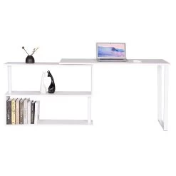 Schreibtisch Eckschreibtisch Arbeitstisch PC Laptop Tisch, Mit Ablagen, MDF -Möbel Store Schreibtisch Arbeitstisch mit Ablagen MDF Weiss TS65ws 10 1280x1280