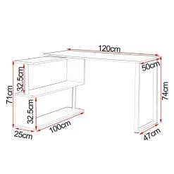 Schreibtisch Eckschreibtisch Arbeitstisch PC Laptop Tisch, Mit Ablagen, MDF -Möbel Store Schreibtisch Arbeitstisch mit Ablagen MDF Weiss TS65ws 7 1280x1280