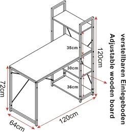 Schreibtisch Büromöbel PC Tisch Bürotisch Arbeitstisch Aus Holz&Stahl -Möbel Store Schreibtisch B rom bel PC Tisch B rotisch Arbeitstisch aus Holz Stahl TSB01 bunt3 1280x1280