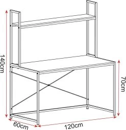 Schreibtisch Computertisch Bürotisch Aus Holz Und Stahl, Ca.120x60x140 Cm -Möbel Store Schreibtisch Computertisch B rotisch aus Holz und Stahl ca 120x60x140 cm TSB02hei NATUR3 1280x1280
