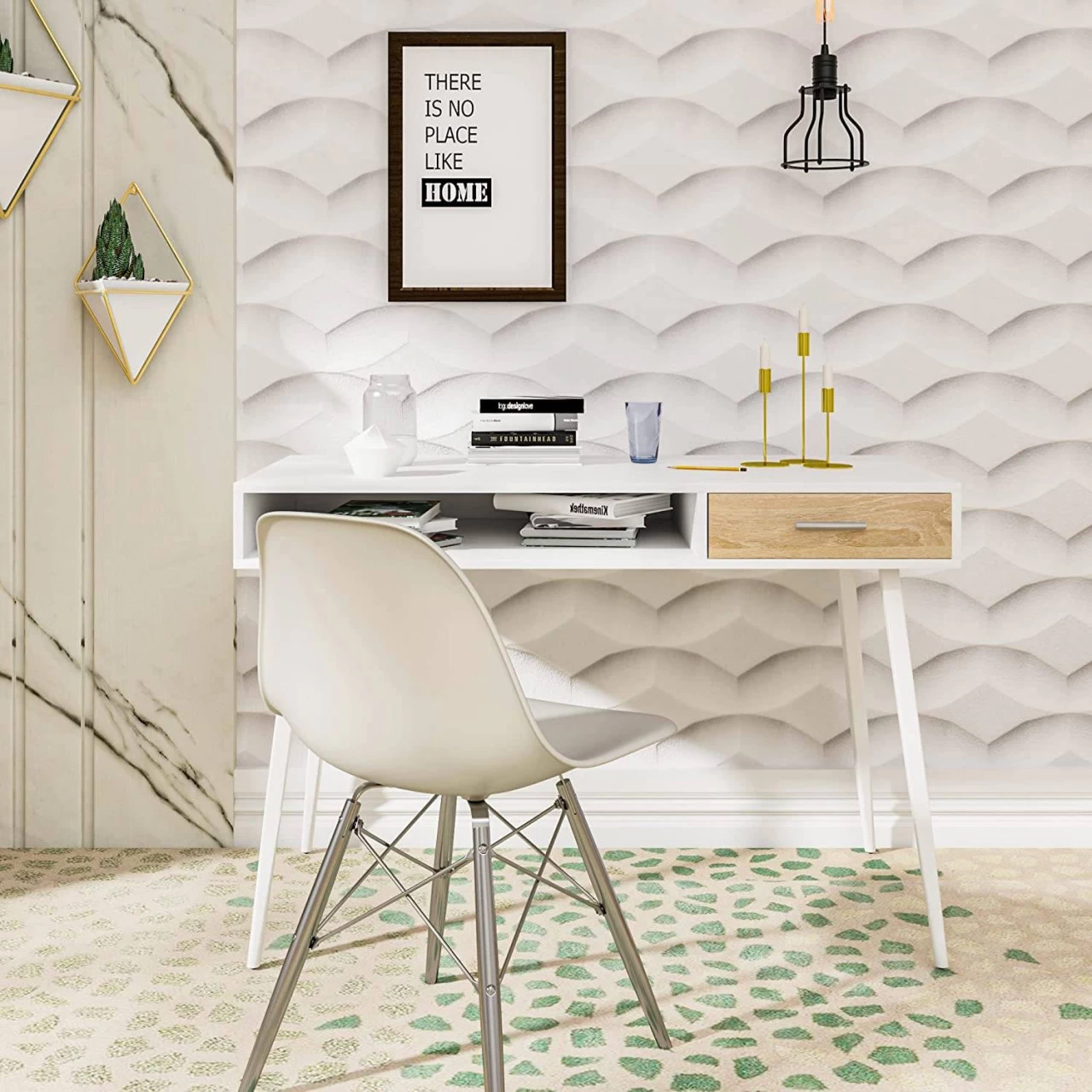 Schreibtisch Mit Schublade Und Offenem Fach Weiß 4 Schreibtisch Mit Schublade Und Offenem Fach Weiß – Bild 4