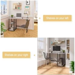 Schreibtisch Computertisch Mit 2 Ablage Holz Stahl -Möbel Store Schreibtisch Computertisch mit 2 Ablage Holz Stahl TSG25gr grau6 1280x1280