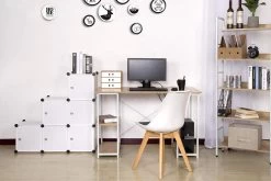 Schreibtisch Aus Holz Und Stahl, Mit Ablage 120x60x75 Cm -Möbel Store Schreibtisch aus Holz und Stahl mit Ablage TSB31hei 1 1280x1280