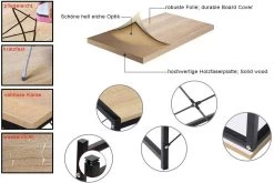 Schreibtisch Computertisch Bürotisch Aus Holz Und Stahl, Ca.120x60x140 Cm -Möbel Store Schreibtisch mit Ablage in praktischem Design TSB02hei hell eiche3 1280x1280