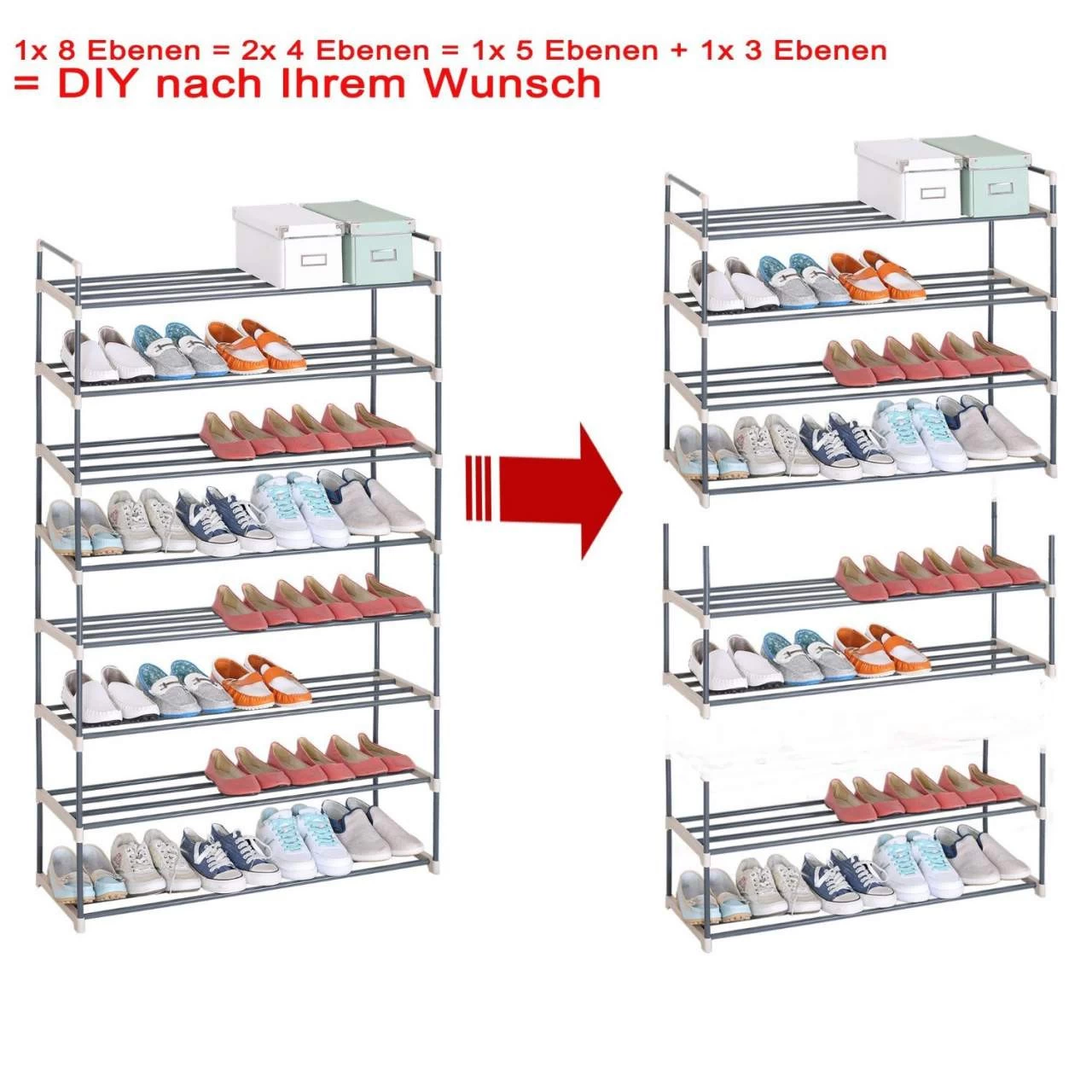 Schuhablage Schuhständer 8 Schicht Beige 4 Schuhablage Schuhständer 8 Schicht Beige – Bild 4