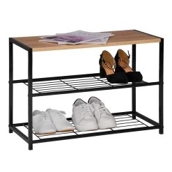 Schuhbank Schuhregal Badregal Mit Sitzfläche Schwarz + Eiche -Möbel Store Schuhbank Schuhregal Badregal mit Sitzflaeche SR0051 3 1280x1280