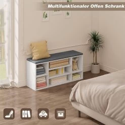 Schuhbank Weiß, Schuhregal Mit Sitzbank 7 Fächern, Aus Holzwerkstoff, 103,5x48x30 Cm 11 Schuhbank Weiß, Schuhregal Mit Sitzbank 7 Fächern, Aus Holzwerkstoff, 103,5x48x30 Cm -Möbel Store Schuhbank weiss Schuhregal mit Sitzbank 7 F chern aus Holzwerkstoff 103 5x48x30 cm SRX22wgr weiss4 1280x1280