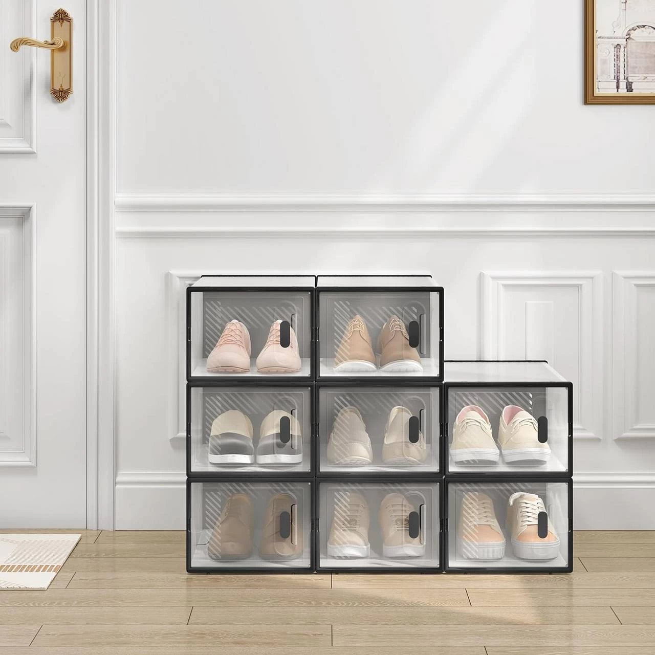 Schuhbox Stapelbar, Mit Magnetischer Tür, Kunststoffbox, 35x19x25 Cm 4 Schuhbox Stapelbar, Mit Magnetischer Tür, Kunststoffbox, 35x19x25 Cm – Bild 4