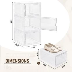 Schuhboxen Stapelbar 3er Set, Mit Magnetischer Tür, Transparent Aus Kunststoff 10 Schuhboxen Stapelbar 3er Set, Mit Magnetischer Tür, Transparent Aus Kunststoff -Möbel Store Schuhboxen stapelbar 3er Set mit magnetischer T r transparent aus Kunststoff W0ITT2002 transparent3 1280x1280