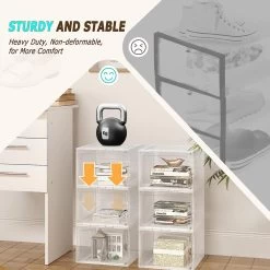 Schuhboxen Stapelbar 3er Set, Mit Magnetischer Tür, Transparent Aus Kunststoff 13 Schuhboxen Stapelbar 3er Set, Mit Magnetischer Tür, Transparent Aus Kunststoff -Möbel Store Schuhboxen stapelbar 3er Set mit magnetischer T r transparent aus Kunststoff W0ITT2002 transparent6 1280x1280