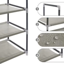 Schuhregal Schuhständer Steckregal, XXL 8 Schichte Für 24 Paar Schuhe, Grau -Möbel Store Schuhregal Schuhst nder Steckregal XXL 8 Schichte f r 24 Paar Schuhe SR0009 Grau5 1280x1280