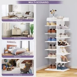 Schuhregal Mit 12 Ebenen, Weißer Schuhschrank Für Flur, Aus Holzwerkstoff 10 Schuhregal Mit 12 Ebenen, Weißer Schuhschrank Für Flur, Aus Holzwerkstoff -Möbel Store Schuhregal mit 12 Ebenen weisser Schuhschrank f r Flur aus Holzwerkstoff SRX16ws weiss4 1280x1280