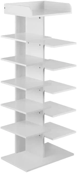 Schuhregal Mit 12 Ebenen, Weißer Schuhschrank Für Flur, Aus Holzwerkstoff 7 Schuhregal Mit 12 Ebenen, Weißer Schuhschrank Für Flur, Aus Holzwerkstoff – Bild 7