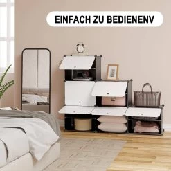 Schuhregal Mit 6 Fächern, Schuhaufbewahrung Für 24 Paar Schuhe, Weiß Schwarz -Möbel Store Schuhregal mit 6 F chern Schuhaufbewahrung f r 24 Paar Schuhe W0ITT2006 Weiss Schwarz4 1280x1280