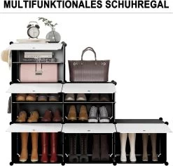 Schuhregal Mit 6 Fächern, Schuhaufbewahrung Für 24 Paar Schuhe, Weiß Schwarz -Möbel Store Schuhregal mit 6 F chern Schuhaufbewahrung f r 24 Paar Schuhe W0ITT2006 Weiss Schwarz6 1280x1280