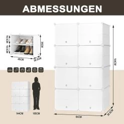 Schuhregal Mit 8 Fächern, Schuhaufbewahrung Für 32 Paar Schuhe, Weiß 11 Schuhregal Mit 8 Fächern, Schuhaufbewahrung Für 32 Paar Schuhe, Weiß -Möbel Store Schuhregal mit 8 F chern Schuhaufbewahrung f r 32 Paar Schuhe W0ITT2005 Weiss3 1280x1280