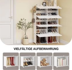 Schuhregal Mit 8 Fächern, Schuhaufbewahrung Für 32 Paar Schuhe, Weiß 14 Schuhregal Mit 8 Fächern, Schuhaufbewahrung Für 32 Paar Schuhe, Weiß -Möbel Store Schuhregal mit 8 F chern Schuhaufbewahrung f r 32 Paar Schuhe W0ITT2005 Weiss6 1280x1280