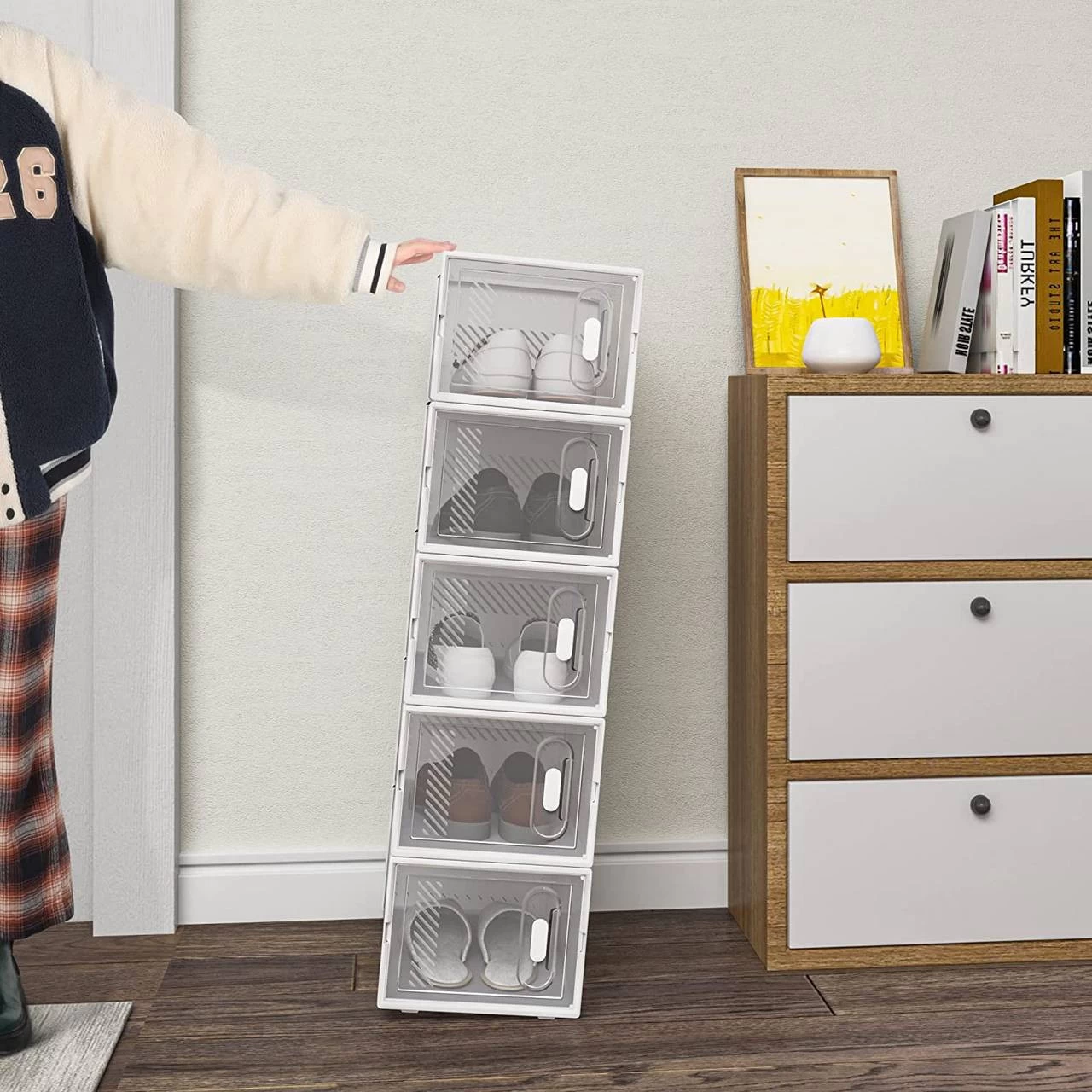 Schuhregal Mit Magnetverschluss Schuhboxen DIY Steckregal Aus Kunststoff 5 Schuhregal Mit Magnetverschluss Schuhboxen DIY Steckregal Aus Kunststoff – Bild 5