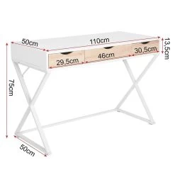 Schreibtisch Mit 3 Schubladen Aus Holz & Stahl -Möbel Store Sehr Elegant Schreibtisch mit 3 Schubladen aus Holz Stahl im weiss bei Woltu TS40sz 15 1280x1280