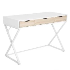 Schreibtisch Mit 3 Schubladen Aus Holz & Stahl -Möbel Store Sehr Elegant Schreibtisch mit 3 Schubladen aus Holz Stahl im weiss bei Woltu TS40sz 2 1280x1280