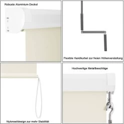 Senkrechtmarkise Balkonmarkise Mit Handkurbel -Möbel Store Senkrechtmarkise Balkonmarkise mit Handkurbel TR5703be beige3 1280x1280