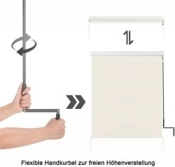 Senkrechtmarkise Balkonmarkise Mit Handkurbel -Möbel Store Senkrechtmarkise Balkonmarkise mit Handkurbel TR5703be beige6 1280x1280