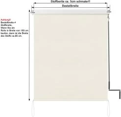 Senkrechtmarkise Balkonmarkise Mit Handkurbel -Möbel Store Senkrechtmarkise Balkonmarkise mit Handkurbel TR5703be beige7 1280x1280