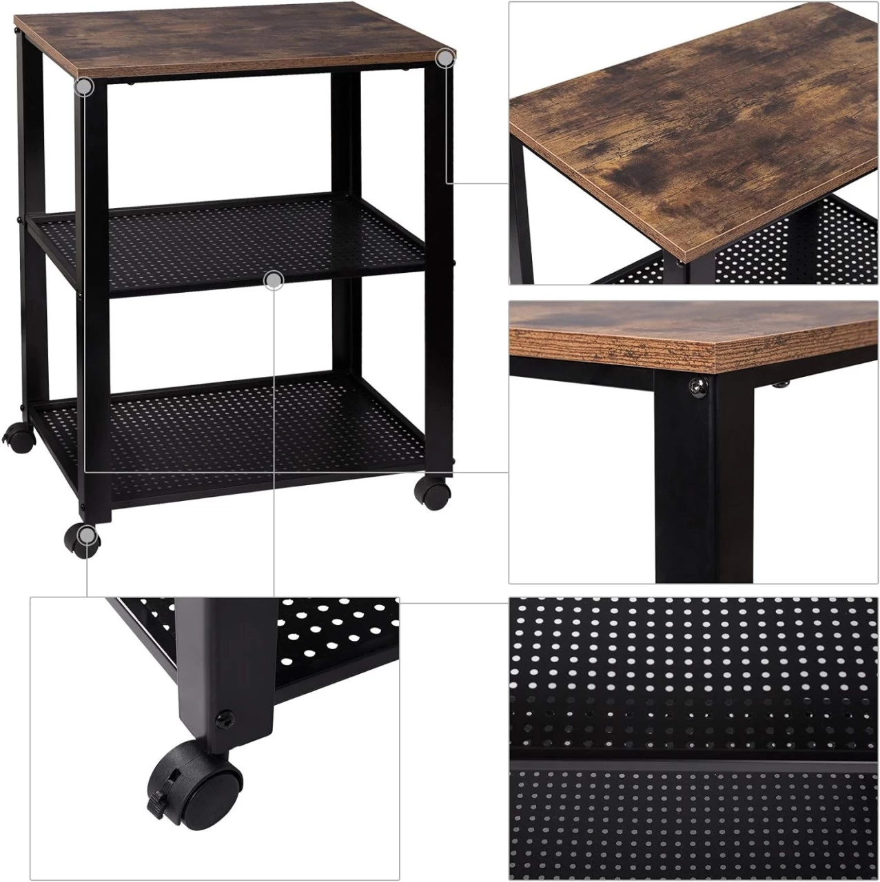 Servierwagen Aus Metall Retro 60x40x76cm 5 Servierwagen Aus Metall Retro 60x40x76cm – Bild 5