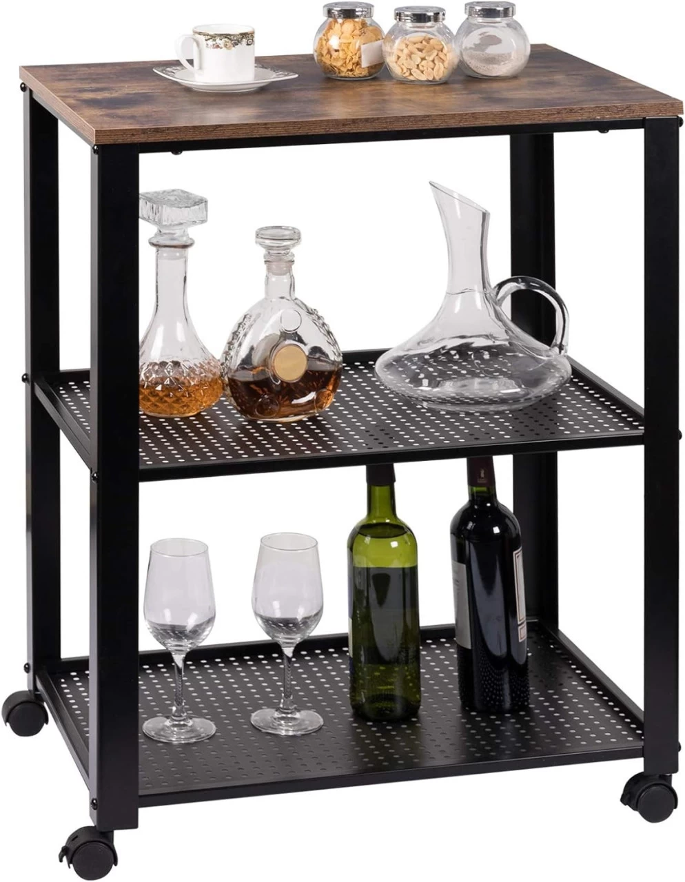 Servierwagen Aus Metall Retro 60x40x76cm 1 Servierwagen Aus Metall Retro 60x40x76cm