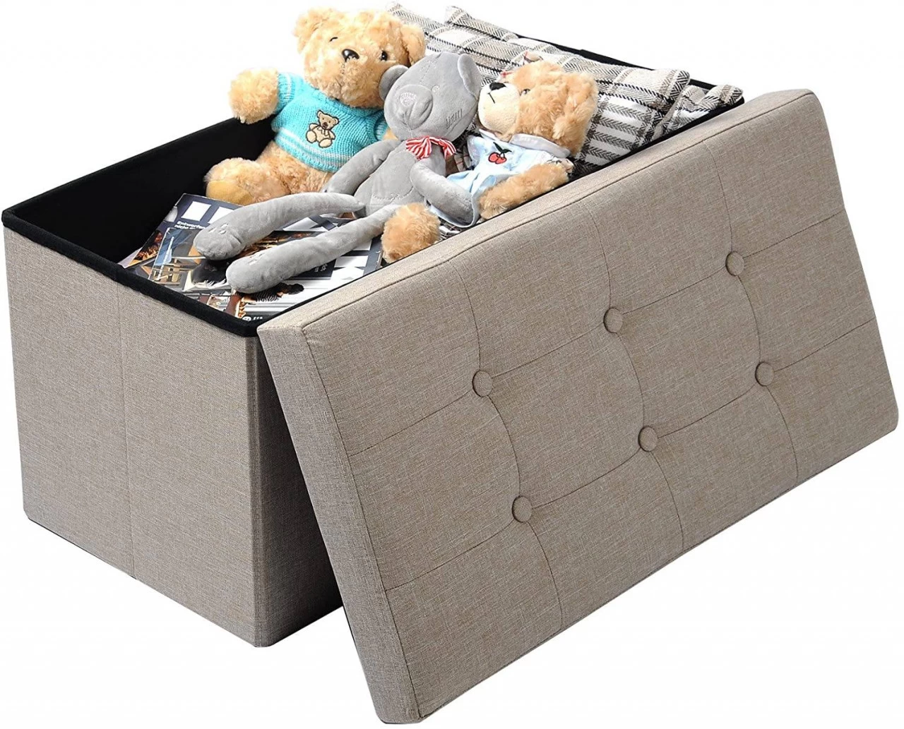 Sitzhocker SH32 Mit Stauraum Aus Leinen 2 Sitzhocker SH32 Mit Stauraum Aus Leinen – Bild 2