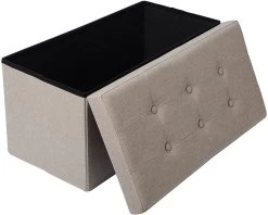 Sitzhocker SH32 Mit Stauraum Aus Leinen 9 Sitzhocker SH32 Mit Stauraum Aus Leinen -Möbel Store Sitzhocker Aufbewahrungsbox Gepolsterte Leinen SH32cm beige4 1280x1280