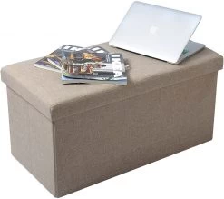 Sitzhocker SH32 Mit Stauraum Aus Leinen 8 Sitzhocker SH32 Mit Stauraum Aus Leinen -Möbel Store Sitzhocker Aufbewahrungsbox Gepolsterte Leinen SH32cm beige5 1280x1280