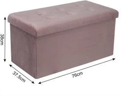 Sitzbank Faltbar Mit Stauraum, Aufbewahrungsbox Fußablage, Sitzfläche Aus Samt -Möbel Store Sitzhocker Aufbewahrungsbox Gepolsterte Sitzflaeche Samt rosa4 1280x1280