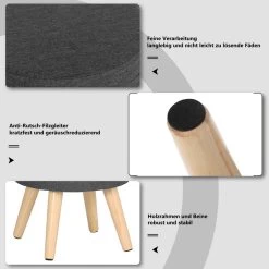 Sitzhocker Mit Stauraum Fußhocker, Deckel Abnehmbar, Aus Leinen, Massivholz -Möbel Store Sitzhocker Fusshocker mit Stauraum SH08dgr 1 dunkelgrau5 1280x1280
