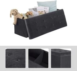 WOLTU Sitzhocker Sitzbank Mit Stauraum, Faltbar Deckel Abnehmbar, Aus Samt 12 WOLTU Sitzhocker Sitzbank Mit Stauraum, Faltbar Deckel Abnehmbar, Aus Samt -Möbel Store Sitzhocker Fusshocker mit Stauraum aus Samt SH73gr grau4 1280x1280