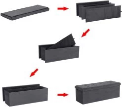 WOLTU Sitzhocker Sitzbank Mit Stauraum, Faltbar Deckel Abnehmbar, Aus Samt 15 WOLTU Sitzhocker Sitzbank Mit Stauraum, Faltbar Deckel Abnehmbar, Aus Samt -Möbel Store Sitzhocker Fusshocker mit Stauraum aus Samt SH73gr grau7 1280x1280