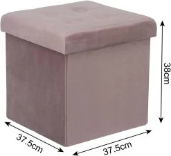 Sitzhocker SH69 Mit Stauraum Aus Samt, 37,5x37,5x38CM(LxBxH) -Möbel Store Sitzhocker Sitzwuerfel Aufbewahrungsbox Samt Martin rosa3 1280x1280