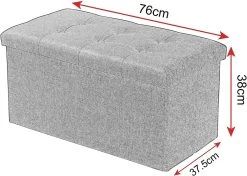 Sitzhocker Mit Stauraum Gepolsterte Sitzfläche Aus Leinen, 76x37,5x38 Cm -Möbel Store Sitzhocker mit Stauraum Gepolsterte Sitzfl che aus Leinen 76x37 5x38cm SH10cm 1 Creme3 1280x1280