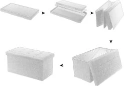 Sitzhocker Mit Stauraum Gepolsterte Sitzfläche Aus Leinen, 76x37,5x38 Cm -Möbel Store Sitzhocker mit Stauraum Gepolsterte Sitzfl che aus Leinen 76x37 5x38cm SH10cm 1 Creme4 1280x1280