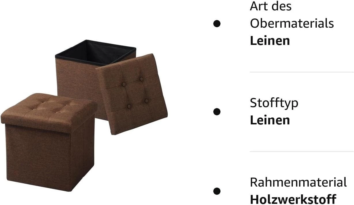 2er-Set Sitzhocker Fußhocker Faltbar Mit Stauraum 6 2er-Set Sitzhocker Fußhocker Faltbar Mit Stauraum – Bild 6