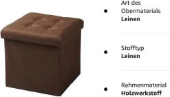 Sitzhocker Mit Stauraum Sitzwürfel Faltbar&abnehmbar, Gepolsterte Aus Leinen -Möbel Store Sitzhocker mit Stauraum Sitzw rfel faltbar abnehmbar Gepolsterte aus Leinen SH06 bunt6 1280x1280