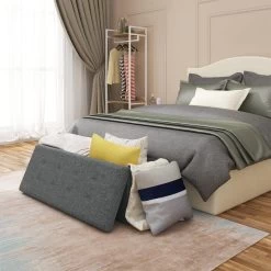 Sitzhocker Mit Stauraum Sitzbank Gepolstert Faltbar&abnehmbar, Aus Leinen -Möbel Store Sitzhocker mit Stauraum Sitzw rfel faltbar abnehmbar Gepolsterte aus Leinen SH11 bunt2DuGTjVUjiytjk 1280x1280