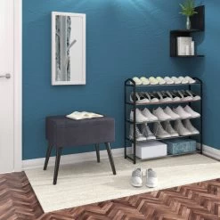 Sitzbank Samt Hocker Mit Stauraum, Fußbank Polsterbank Aus Samt Holzbeine 12 Sitzbank Samt Hocker Mit Stauraum, Fußbank Polsterbank Aus Samt Holzbeine -Möbel Store Sitztruhe aus Samt mit Stauraum SH52dgr dunkelgrau3 1280x1280