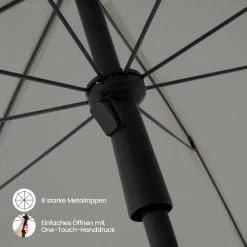 WOLTU Sonnenschirm Strandschirm UV-beständig, Höhenverstellbar, 45° Knickbar, Rund -Möbel Store Sonnenschirm Strandschirm UV bestaendig hoehenverstellbar 45 knickbar rund W0UETT0239 Dunkelgrau8 1280x1280