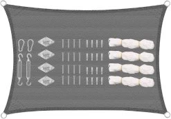 Sonnensegel Sonnenschutz HDPE Durchlässig UV Schutz Grau