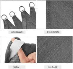 Sonnensegel Sonnenschutz HDPE Durchlässig UV Schutz Grau -Möbel Store Sonnensegel Sonnenschutz HDPE Durchlaessig UV Schutz GZS1231gr Grau2 1280x1280